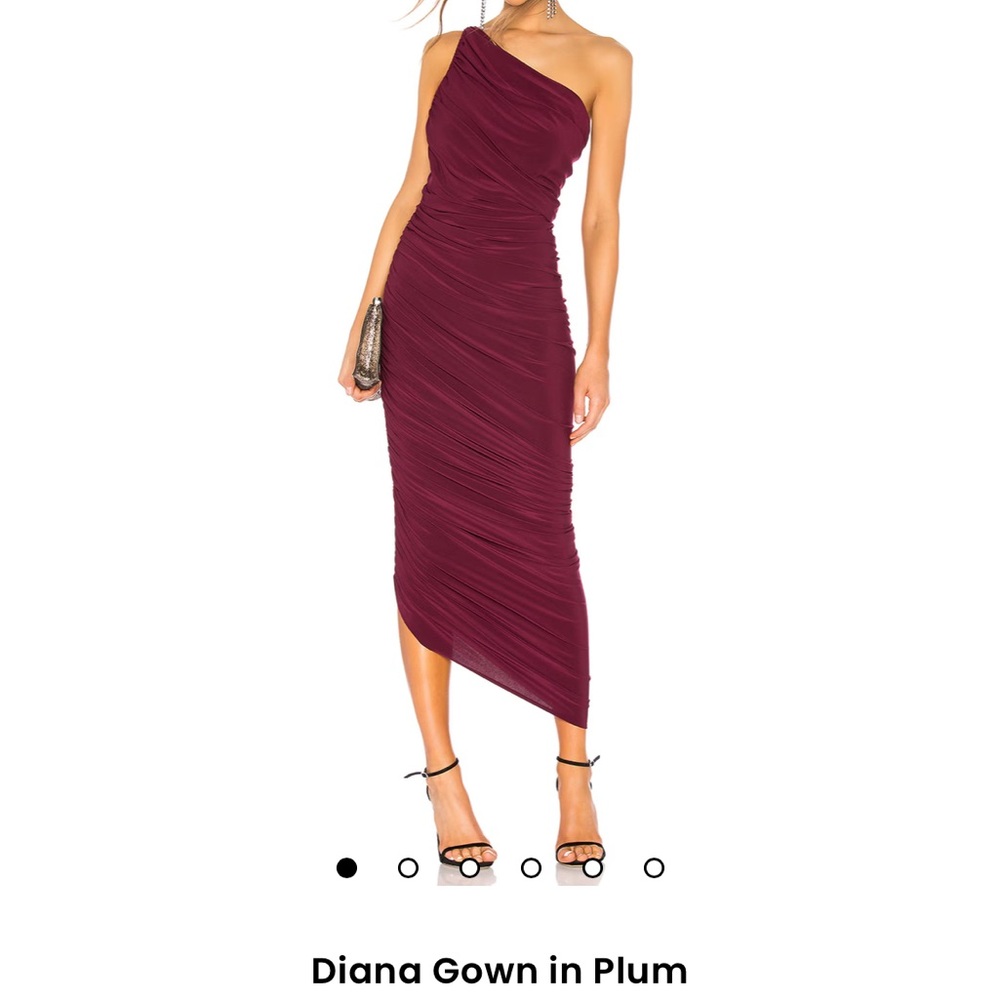 Norma Kamali Burgundy One-Shoulder Dress